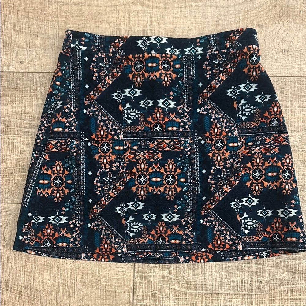 Patterned Black and Orange Women's Skirt